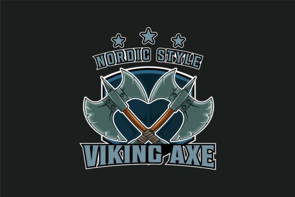 Cross Viking Ax Logo Vector Design for Graphics and Logos