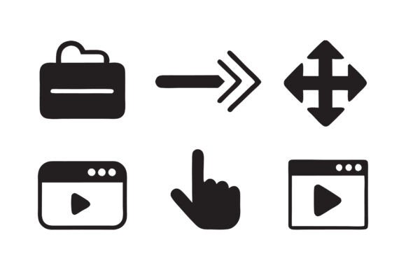 Digital Web Design Silhouette Bundle: Graphics for Print Materials Mockups