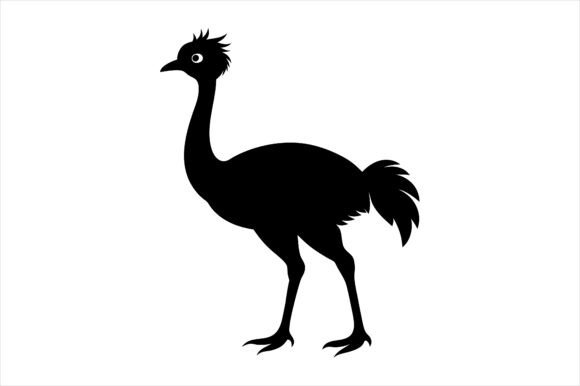 Emu Silhouette Vector Icon Bundle: Graphics & Print Materials Mockups