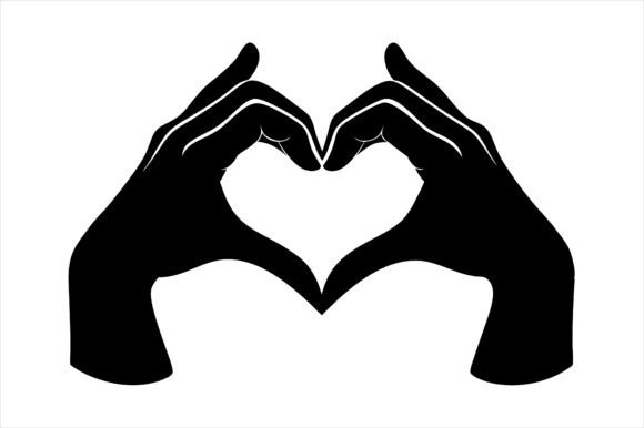 Heart Hands Silhouette Icon: Freebies Graphics