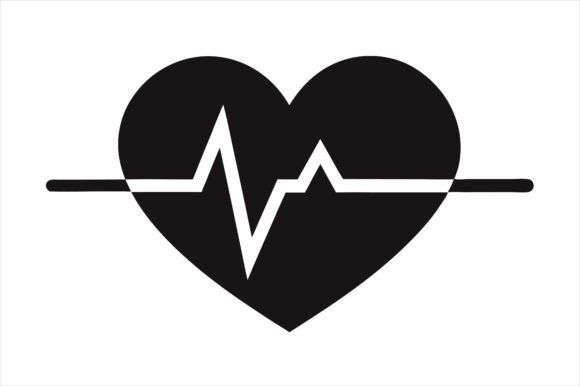 Heartbeat Heart Silhouette Icon: Freebies & Graphics