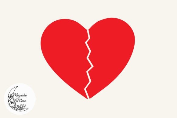 Red Heart Split SVG for Crafts & Graphics