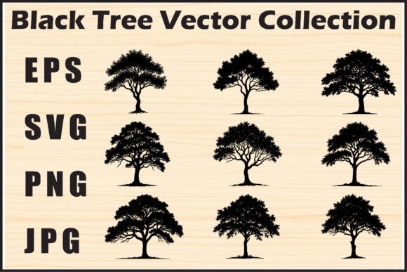 Silhouette Tree Vector Pack for Crafts & Graphics