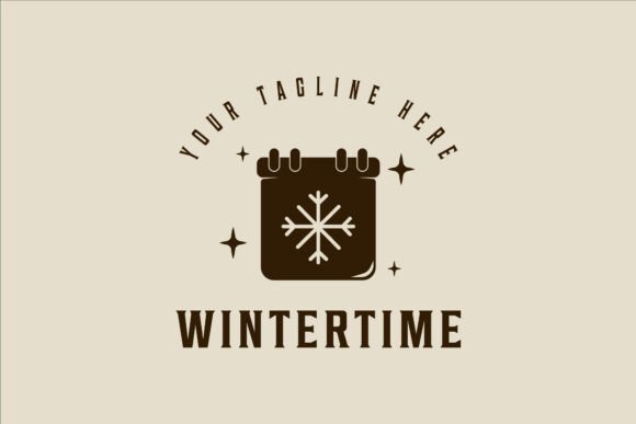 Snowfall Calender Logo: Vintage Graphics & Logos