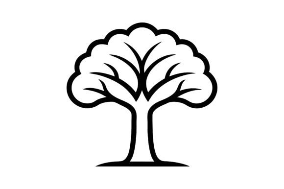 Tree Silhouette Vector Icon Graphics & Mockups