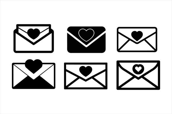 Valentine Heart Envelope: Graphics & Print Mockups