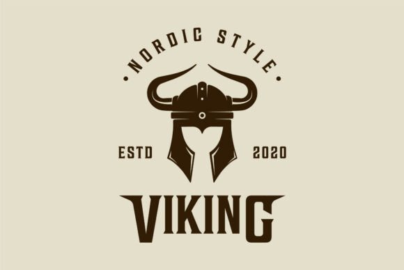 Viking Helmet Vintage Logo: Bold Graphics & Logos