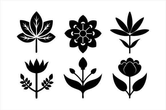 Wall Floral Silhouette Graphics & Mockups
