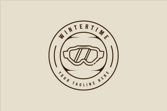 Winter Goggles Logo Vector Line Art: Graphics & Logos